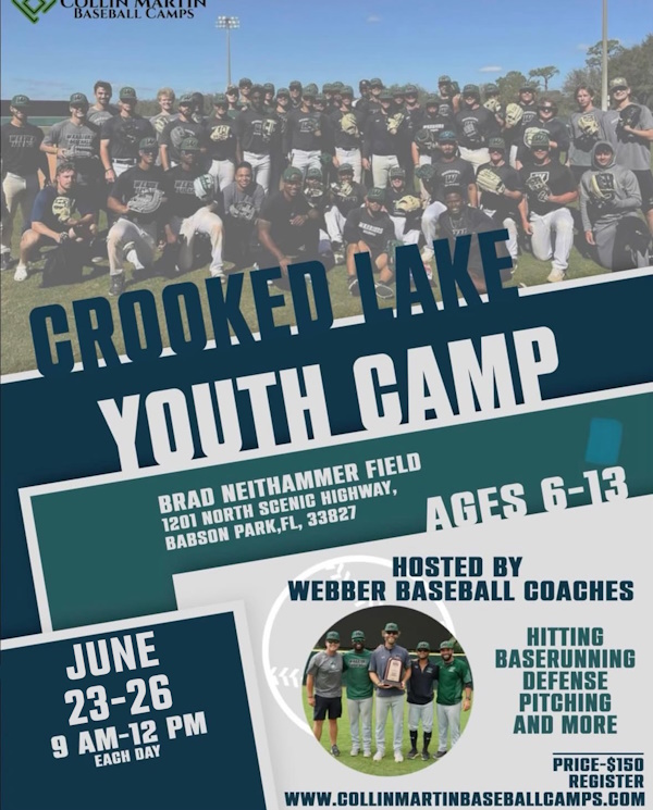 Warrior Baseball’s Crooked Lake Youth Camp Flyer
